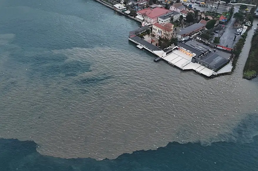 Baltalimanı sahilinde denizin renginin değişmesi endişeye sebep oldu